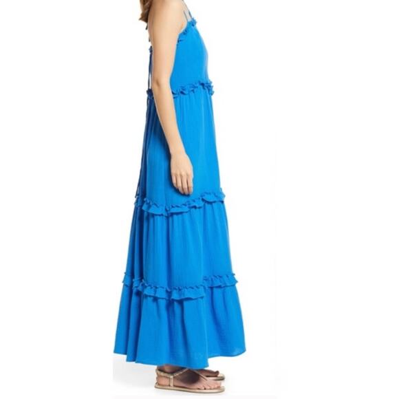 BTFL-life Blue Tiered Maxi Dress - Picture 2 of 11
